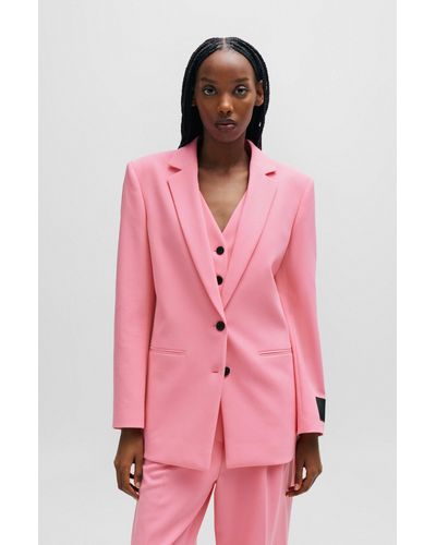 HUGO Regular-fit Jacket In Stretch Fabric - Pink