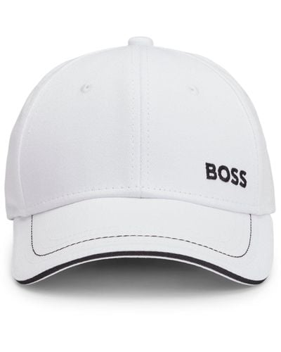 BOSS Cap aus Baumwoll-Twill mit Logo-Detail - Weiß