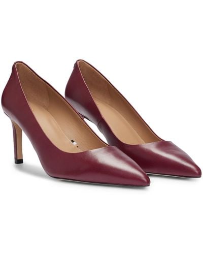BOSS Nappa-leather Pumps With 7cm Heel - Brown
