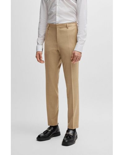 HUGO Pantalon Slim Fit en tissu très souple à motif - Neutre