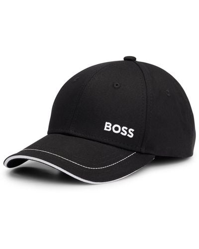 BOSS Cotton-twill Cap With Logo Detail - Black