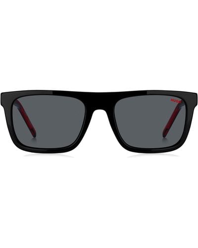 HUGO Sonnenbrille aus schwarzem Acetat mit mehrlagigen Bügeln