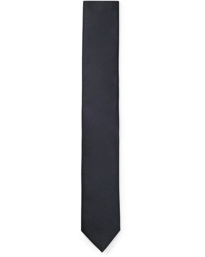 HUGO Cravate en twill de pure soie - Noir