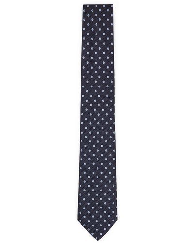 BOSS Cravate en jacquard de soie à micro motif - Bleu