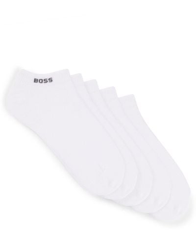 BOSS Five-pack Of Ankle-length Socks With Logo Details - White