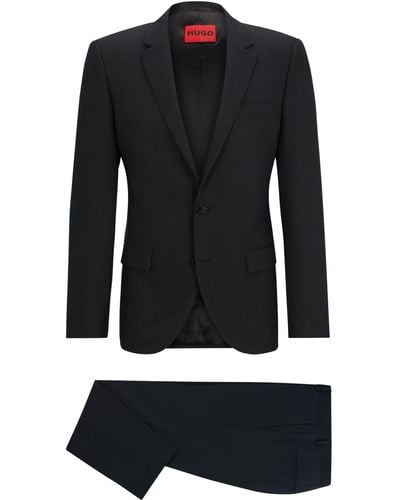 HUGO Slim-Fit Anzug aus Stretch-Twill - Schwarz