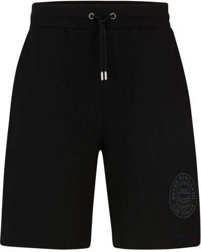 BOSS X Nfl-shorts Van Een Katoenmix Met Logopatch - Zwart