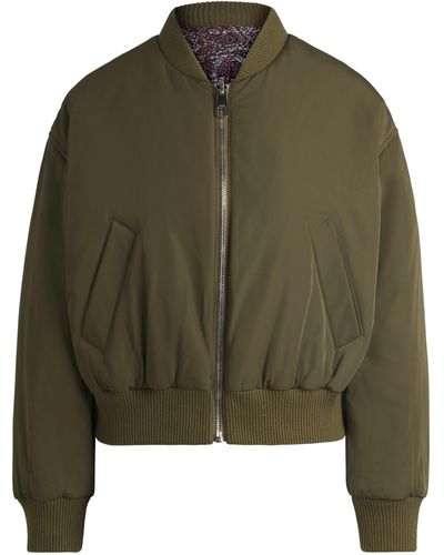 BOSS Reversible Bomber Jacket With Water-repellent Finish - Green