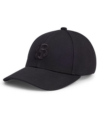 BOSS Cap With Embroidered Double Monogram - Black