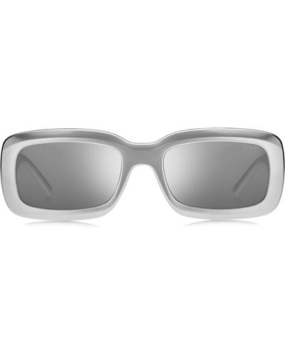 HUGO Graue Sonnenbrille mit Stack-Logo an den Bügeln