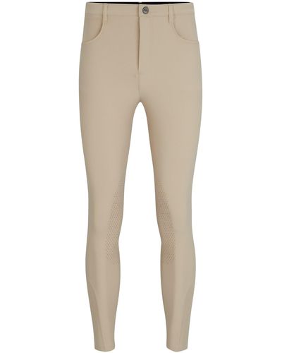 BOSS Equestrian Knee-grip Breeches In Power-stretch Material - Natural