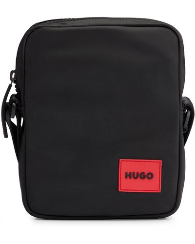 HUGO Reporter bag con etichetta con logo rossa in gomma - Nero