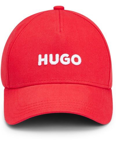 HUGO Cap aus Baumwoll-Twill mit Logo-Stickerei und Snapback-Verschluss - Rot