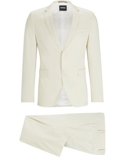 BOSS Extra Slim-Fit Anzug aus Stretch-Baumwolle - Weiß