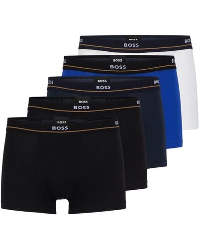 BOSS Five-pack Of Stretch-cotton Trunks - Multicolor