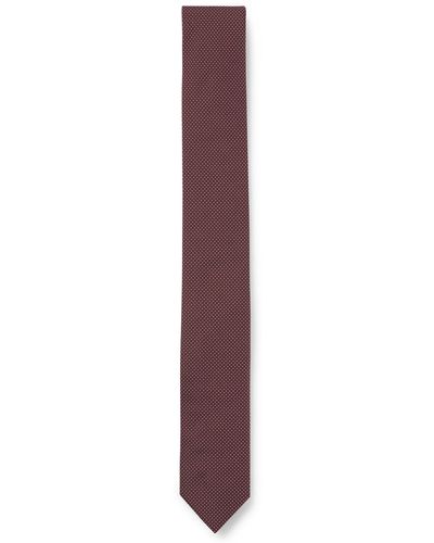 HUGO Micro-dot Tie In Silk Jacquard - Purple