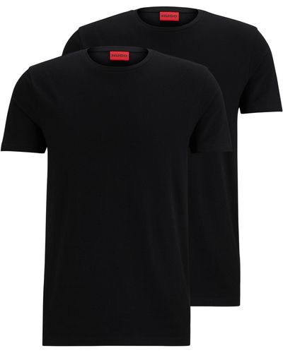 HUGO Set Van Twee Slim-fit T-shirts Van Stretchkatoen - Zwart