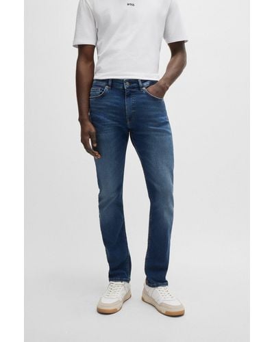 BOSS Delaware Slim-fit Jeans In Red-cast Denim - Blue