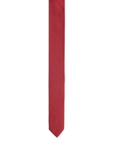 HUGO Krawatte aus Seiden-Jacquard mit zeitgemäßem Muster - Rot