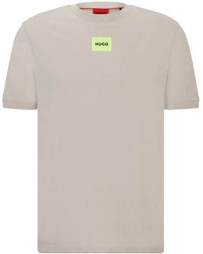 HUGO T-shirt Van Katoenen Jersey Met Logolabel - Meerkleurig