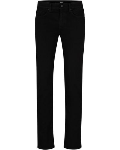 BOSS Schwarze Slim-Fit Jeans aus besonders softem italienischem Denim