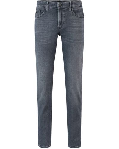 BOSS Graue Slim-Fit Jeans aus besonders softem italienischem Denim
