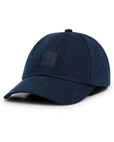 BOSS Cotton-twill Cap With Tonal Logo Patch - Blue