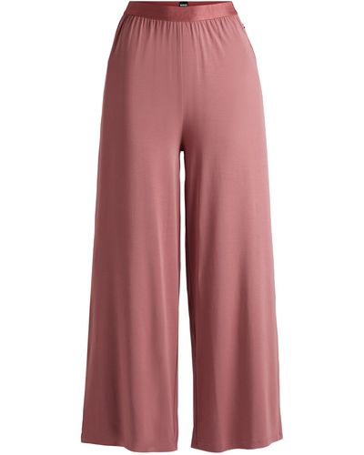 BOSS Pyjama-Hose aus Stretch-Modal mit Logo am Bund - Rot