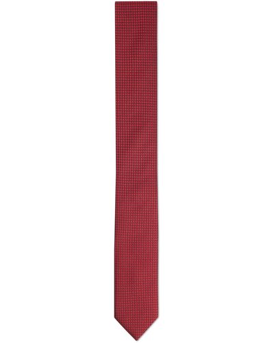 BOSS by HUGO BOSS Cravatta in misto seta con motivo jacquard - Rosso