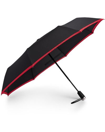 BOSS Paraguas de bolsillo con cenefa roja - Negro