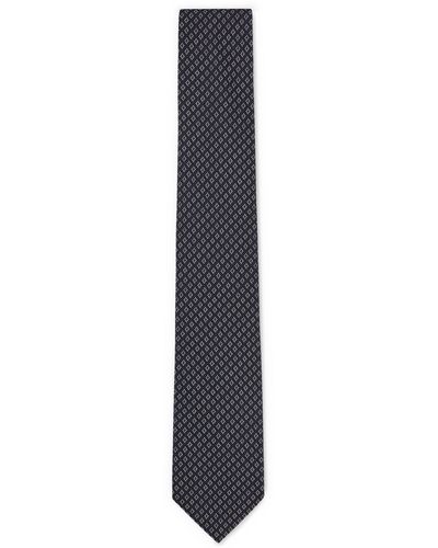 BOSS Micro-patterned Tie In Silk Jacquard - White
