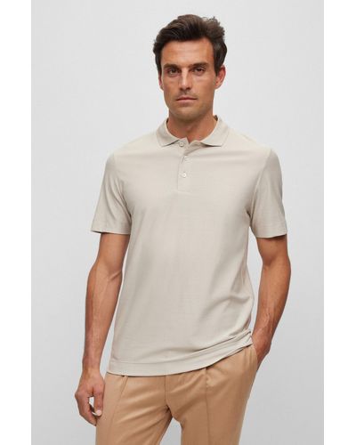 BOSS by HUGO BOSS Cotton-silk Polo Shirt in White for Men