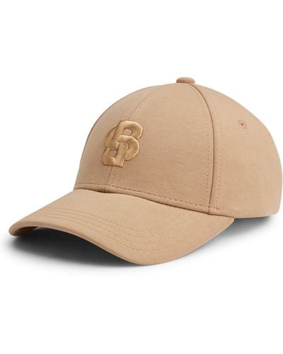 BOSS Cotton-blend Cap With Embroidered Double Monogram - Natural