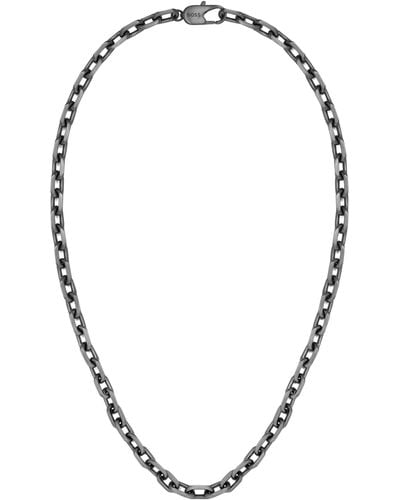 BOSS by HUGO BOSS Grau beschichtete Halskette mit Logo-Schließe - Blau