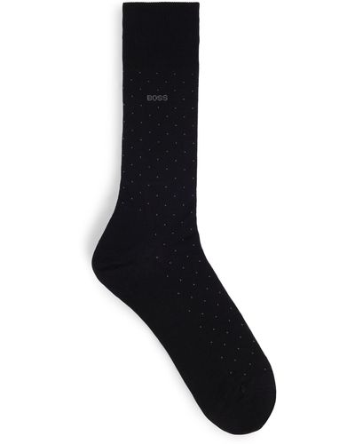 BOSS Mittelhohe Socken aus merzerisiertem Baumwoll-Mix - Schwarz