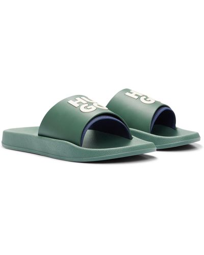 HUGO Slides With Logo-branded Straps - Green