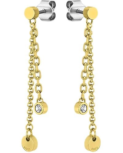 BOSS Multi-chain Earrings With Medallions And Crystals - Metallic