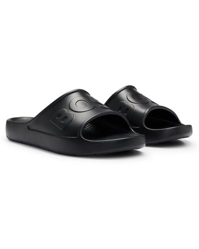 BOSS Lichte Eva-slippers Met Logoband - Zwart