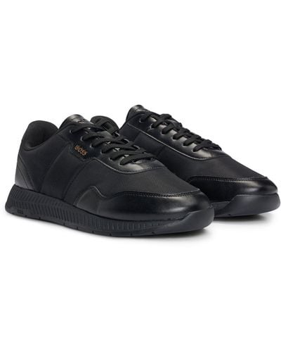 BOSS Ttnm Evo Trainers With Ridged Outsole - Black