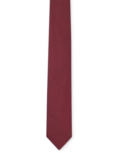 BOSS Silk Jacquard Tie With All-over Pattern - Purple