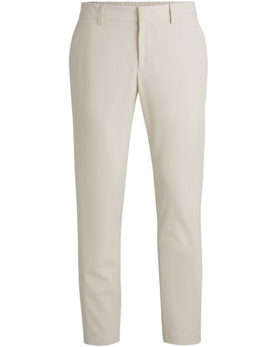 BOSS Slim-fit Trousers In Wrinkle-resistant Performance-stretch Fabric - Natural