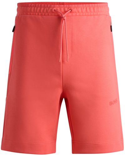 BOSS Shorts With 3d-molded Logo - Red
