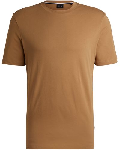 BOSS Regular-Fit T-Shirt aus Baumwoll-Jersey - Braun