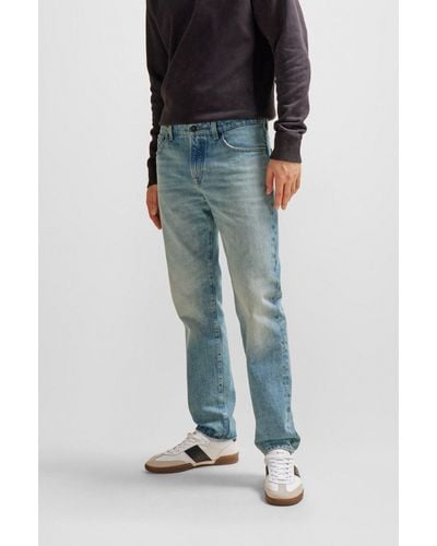 BOSS Regular-fit Jeans In Blue Rigid Denim