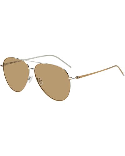 BOSS Camelfarbene Sonnenbrille aus leichtem Stahl - Mehrfarbig