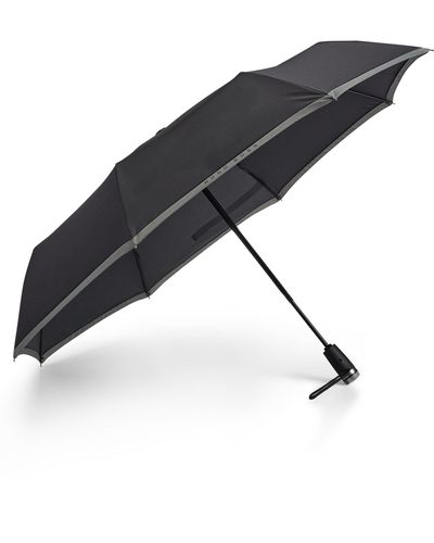 BOSS Parapluie de poche avec bords gris - Noir
