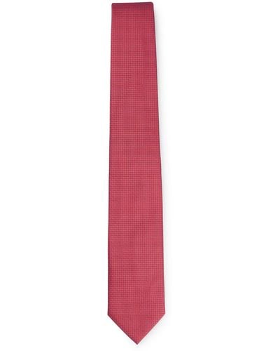 BOSS Silk-blend Tie With Jacquard Pattern - Multicolour
