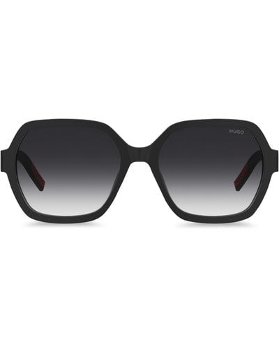 HUGO Sonnenbrille aus schwarzem Acetat mit Logo-Details