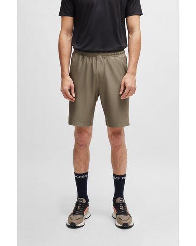 BOSS Shorts de secado rápido con logo reflectante decorativo - Negro