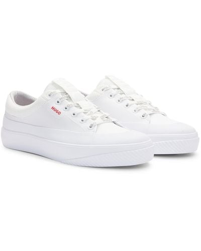 HUGO Low-top Trainers With Branded Laces - White